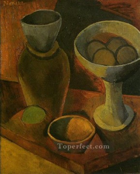  1908 Oil Painting - Bols et cruche 1908 Cubism